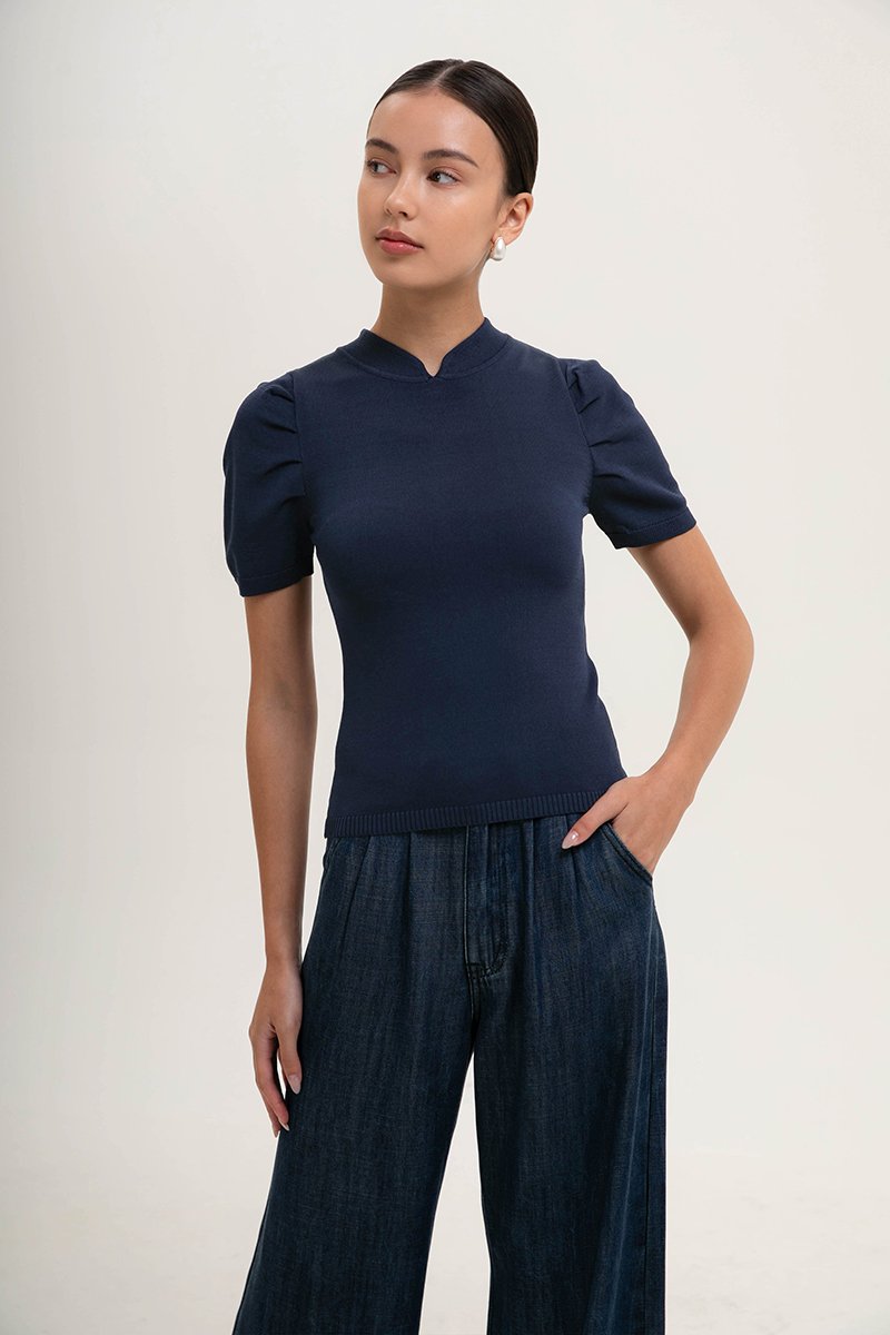 SHAINA CHEONGSAM KNIT TOP
