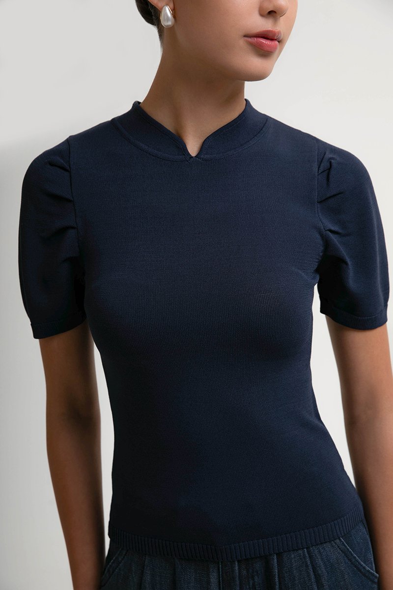 SHAINA CHEONGSAM KNIT TOP