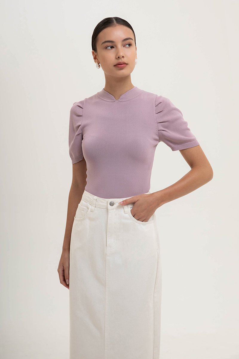 SHAINA CHEONGSAM KNIT TOP