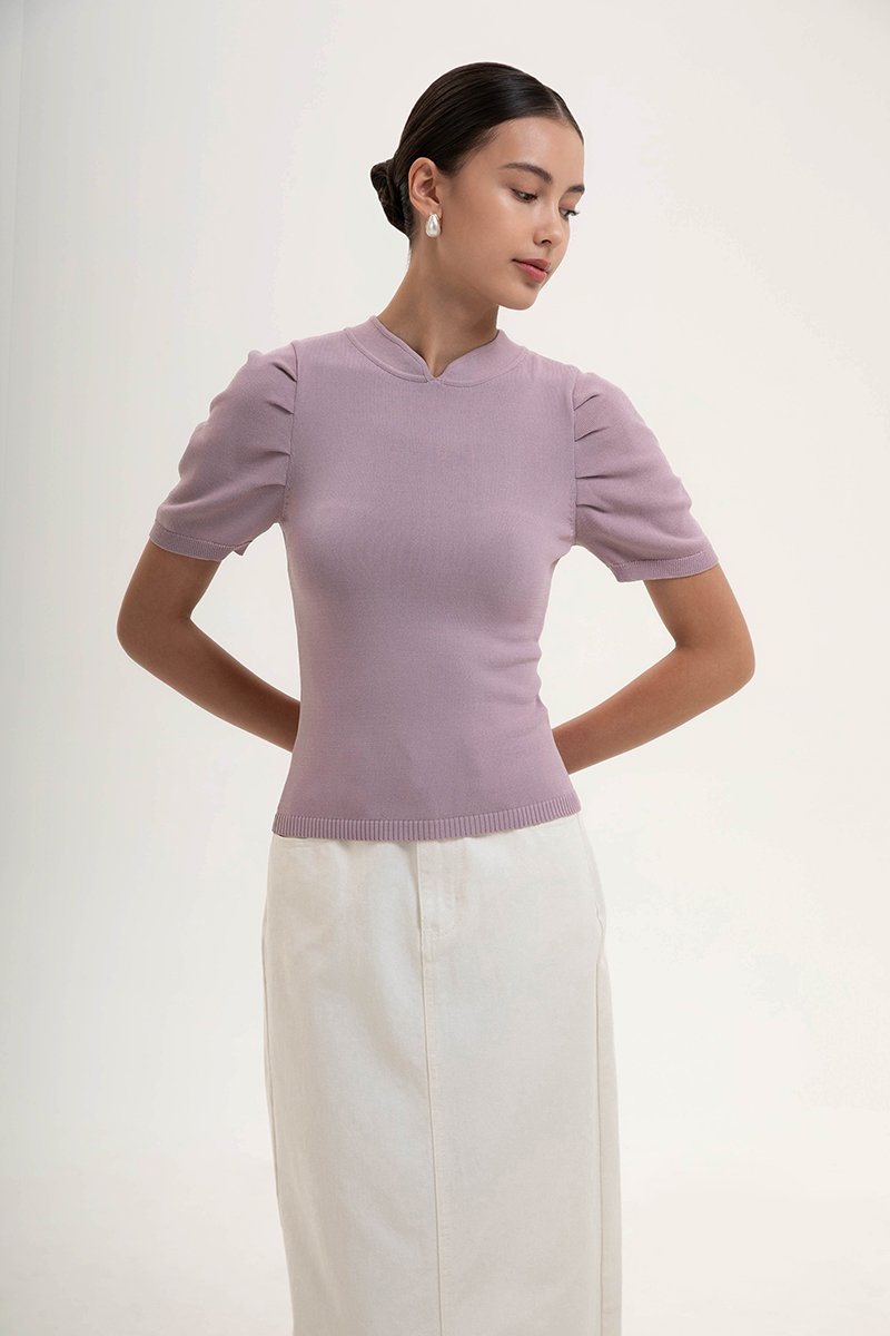 SHAINA CHEONGSAM KNIT TOP
