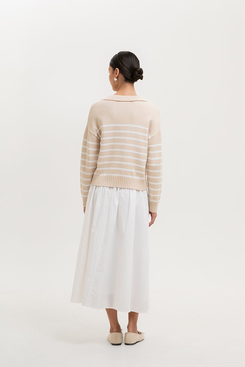 KEITH STRIPED COLLARED SWEATER