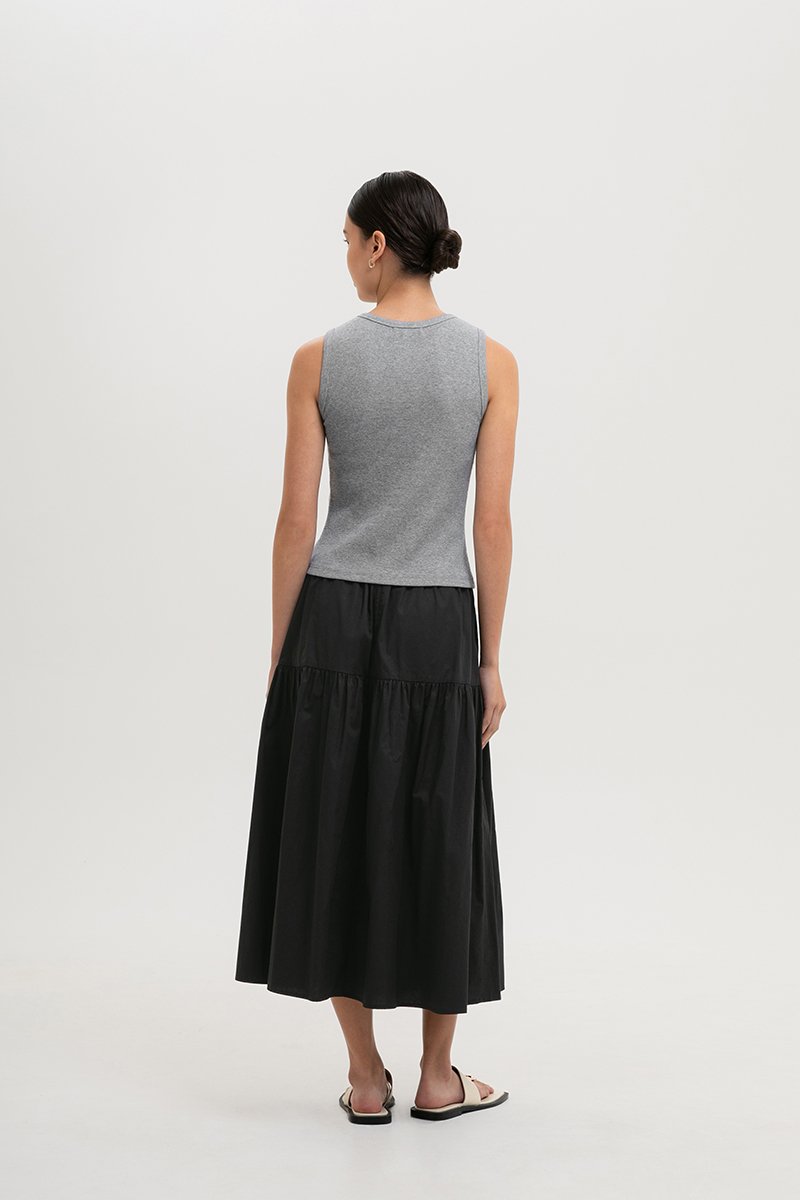 CLAIRE BUTTONDOWN RIBBED TANK TOP