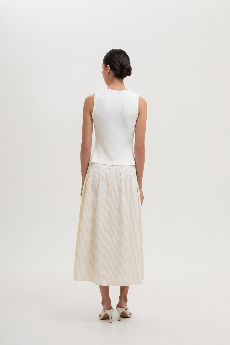 CLAIRE BUTTONDOWN RIBBED TANK TOP