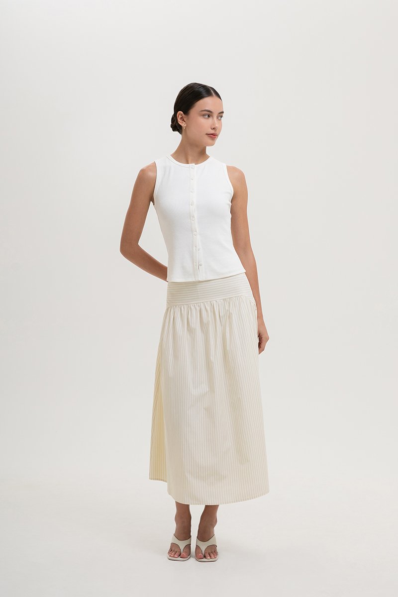 CLAIRE BUTTONDOWN RIBBED TANK TOP