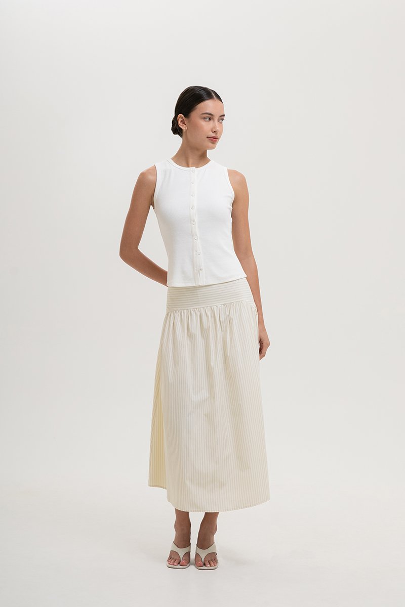 CLAIRE BUTTONDOWN RIBBED TANK TOP