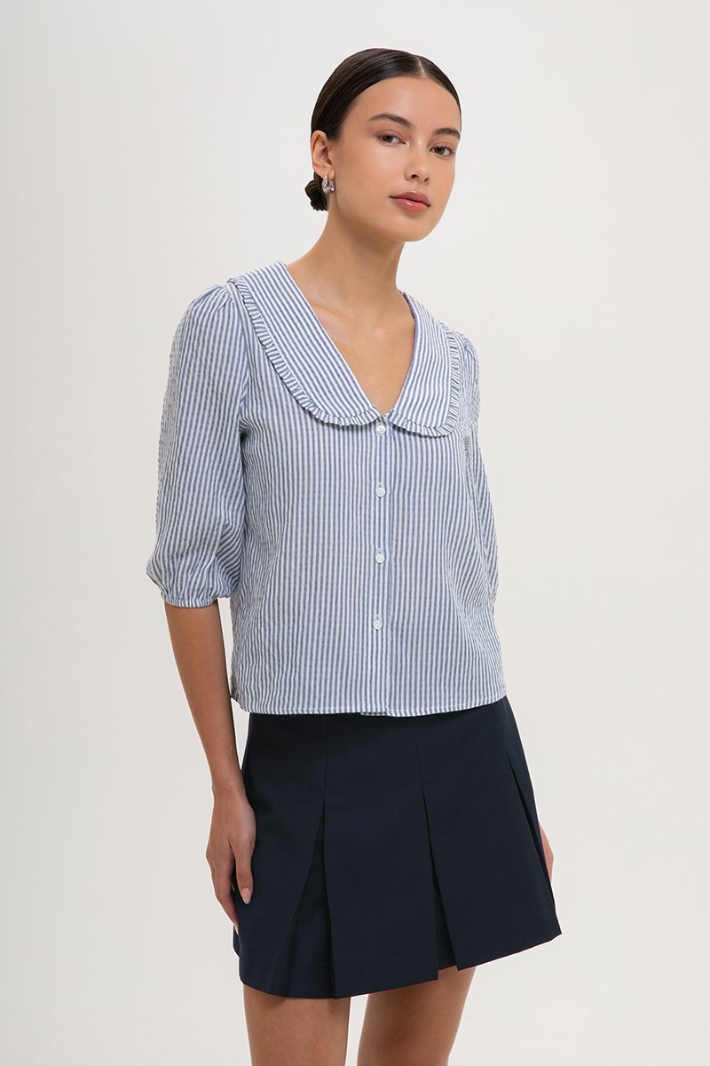 DEBBIE PETER PAN COLLAR STRIPE SHIRT