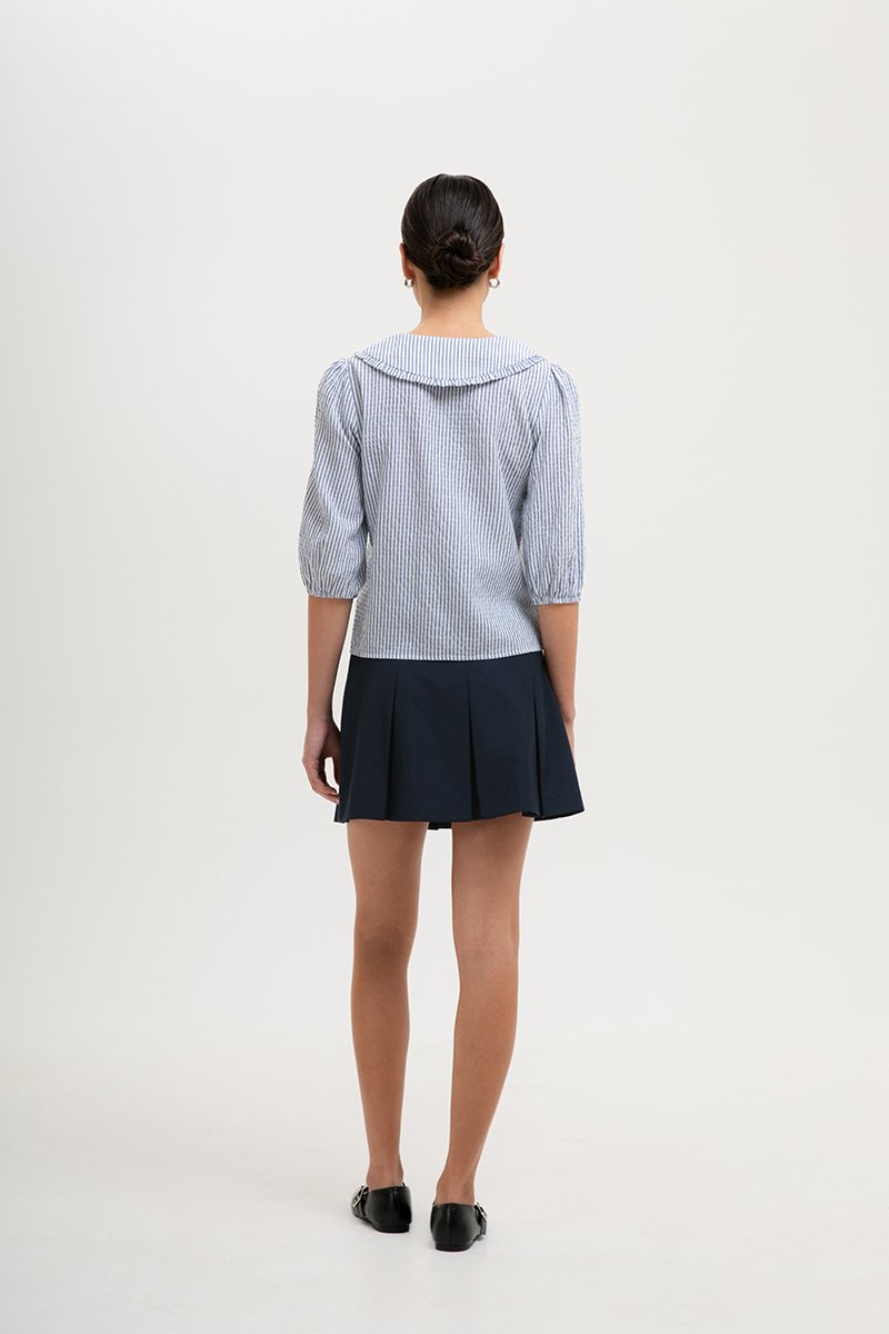 DEBBIE PETER PAN COLLAR STRIPE SHIRT