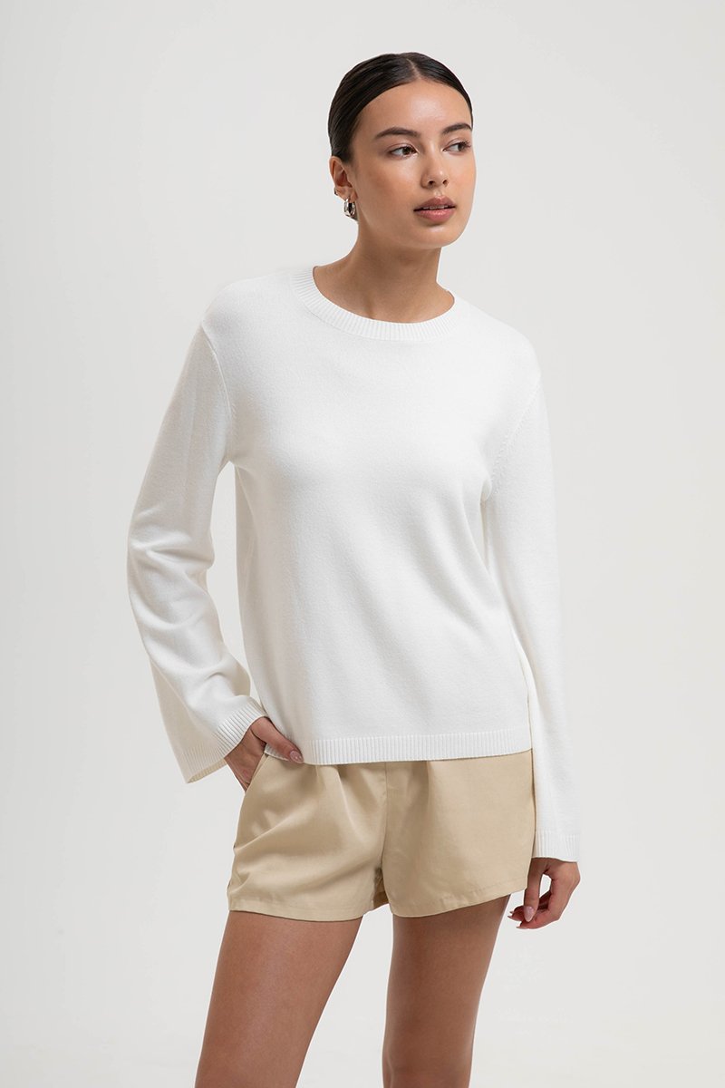 GRAZIA FLARE SLEEVED SWEATER TOP