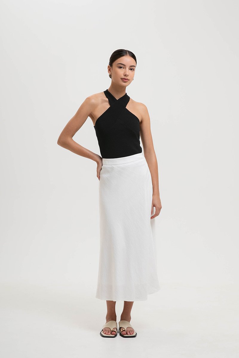 KELSY LINEN MIDI SKIRT