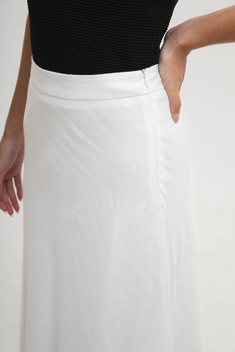 KELSY LINEN MIDI SKIRT