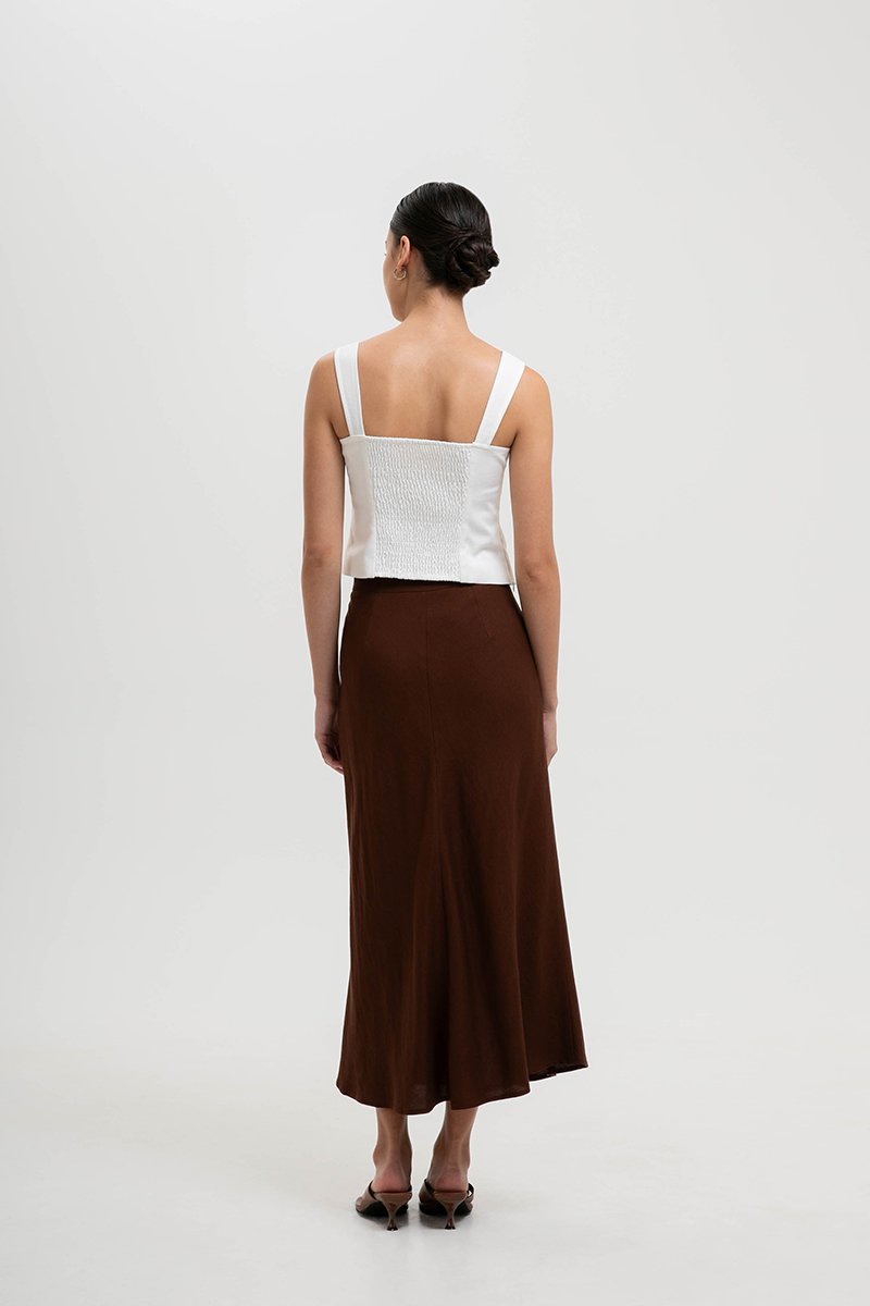 KELSY LINEN MIDI SKIRT