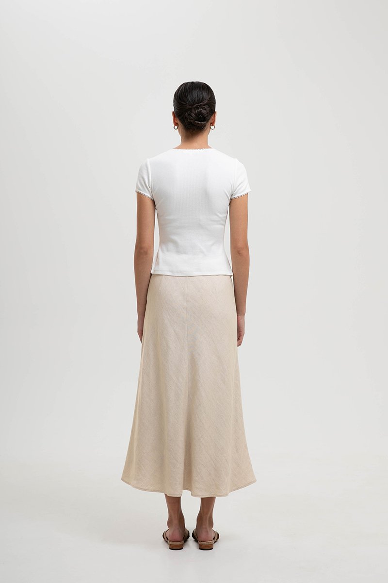 KELSY LINEN MIDI SKIRT