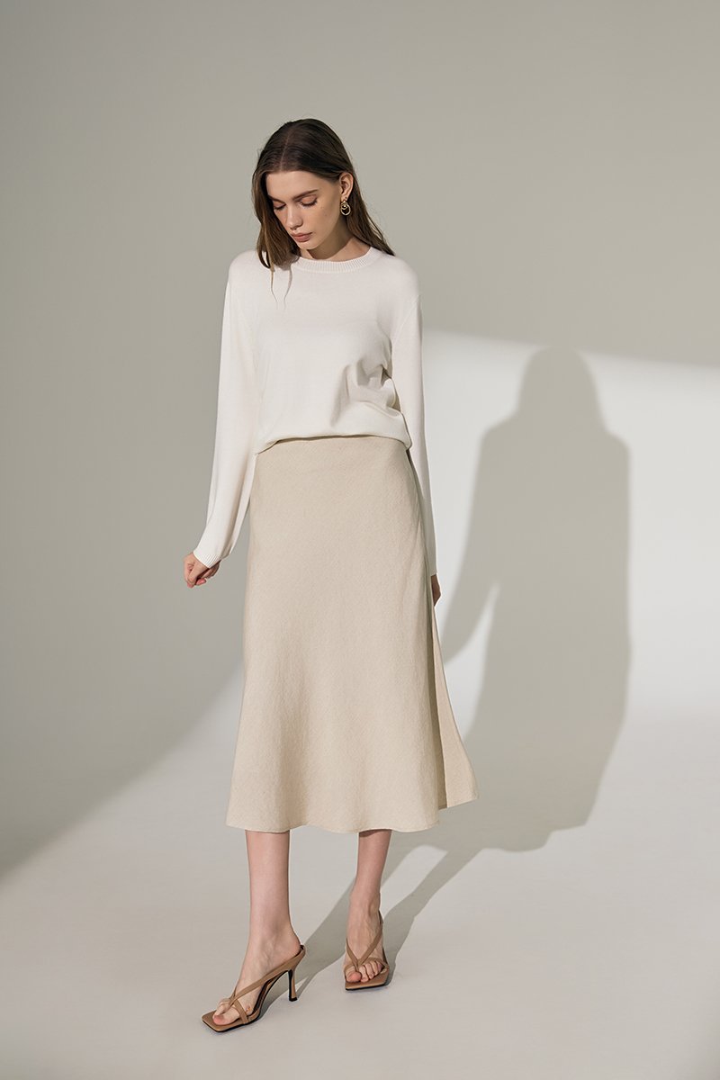 KELSY LINEN MIDI SKIRT