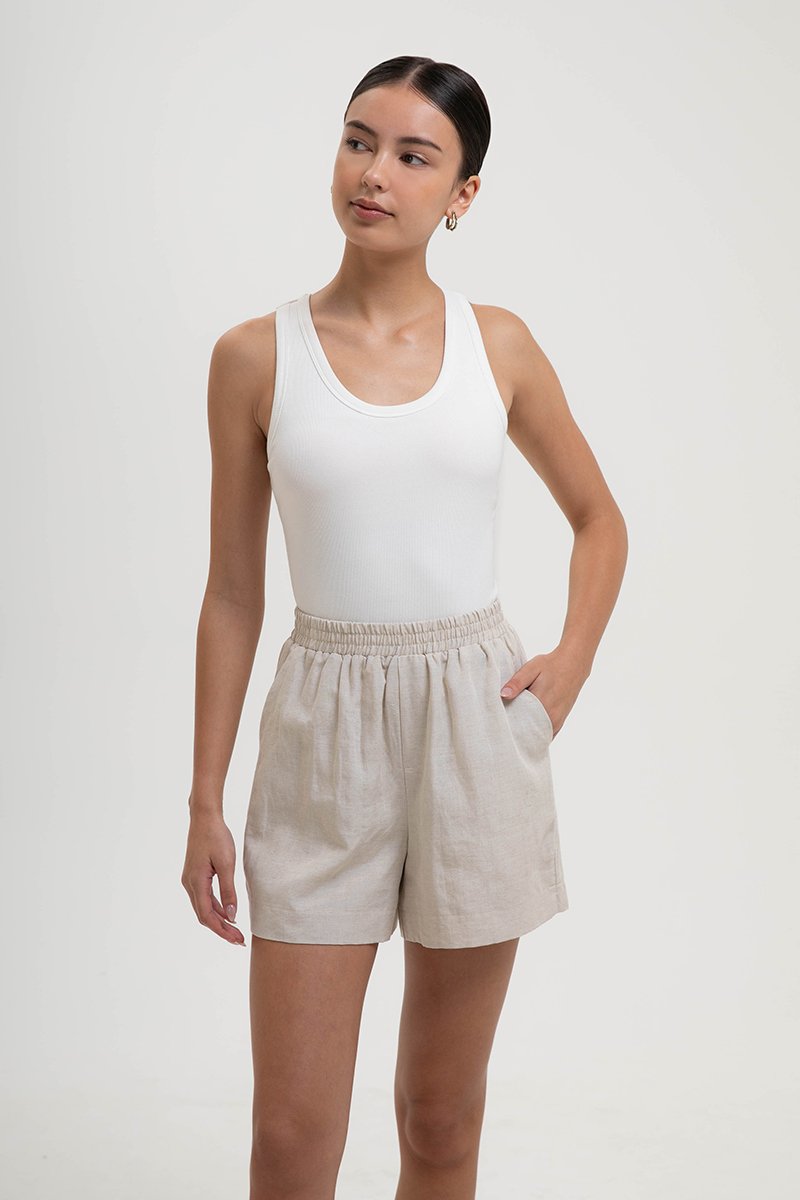 JAELYN ELASTICATED LINEN SHORTS