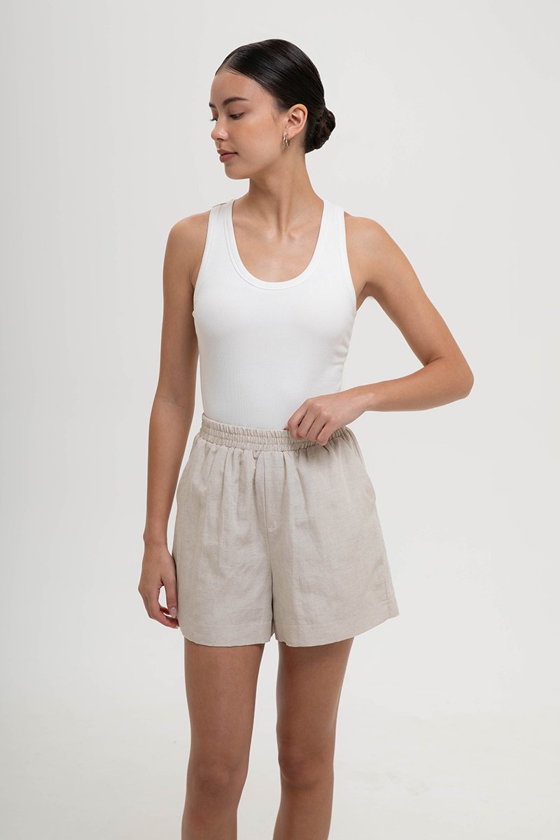JAELYN ELASTICATED LINEN SHORTS