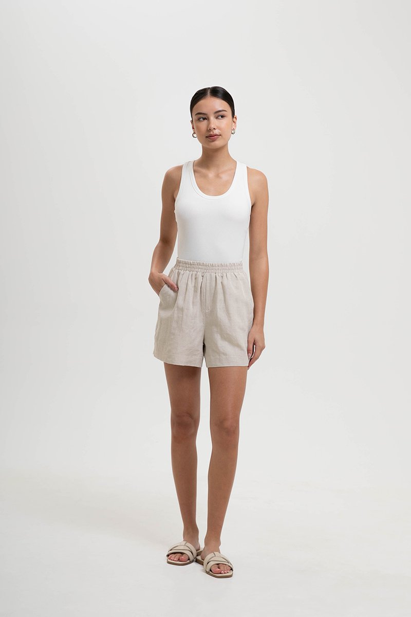 JAELYN ELASTICATED LINEN SHORTS