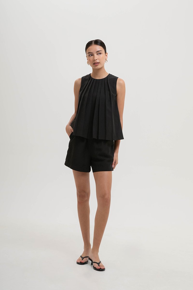 JAELYN ELASTICATED LINEN SHORTS