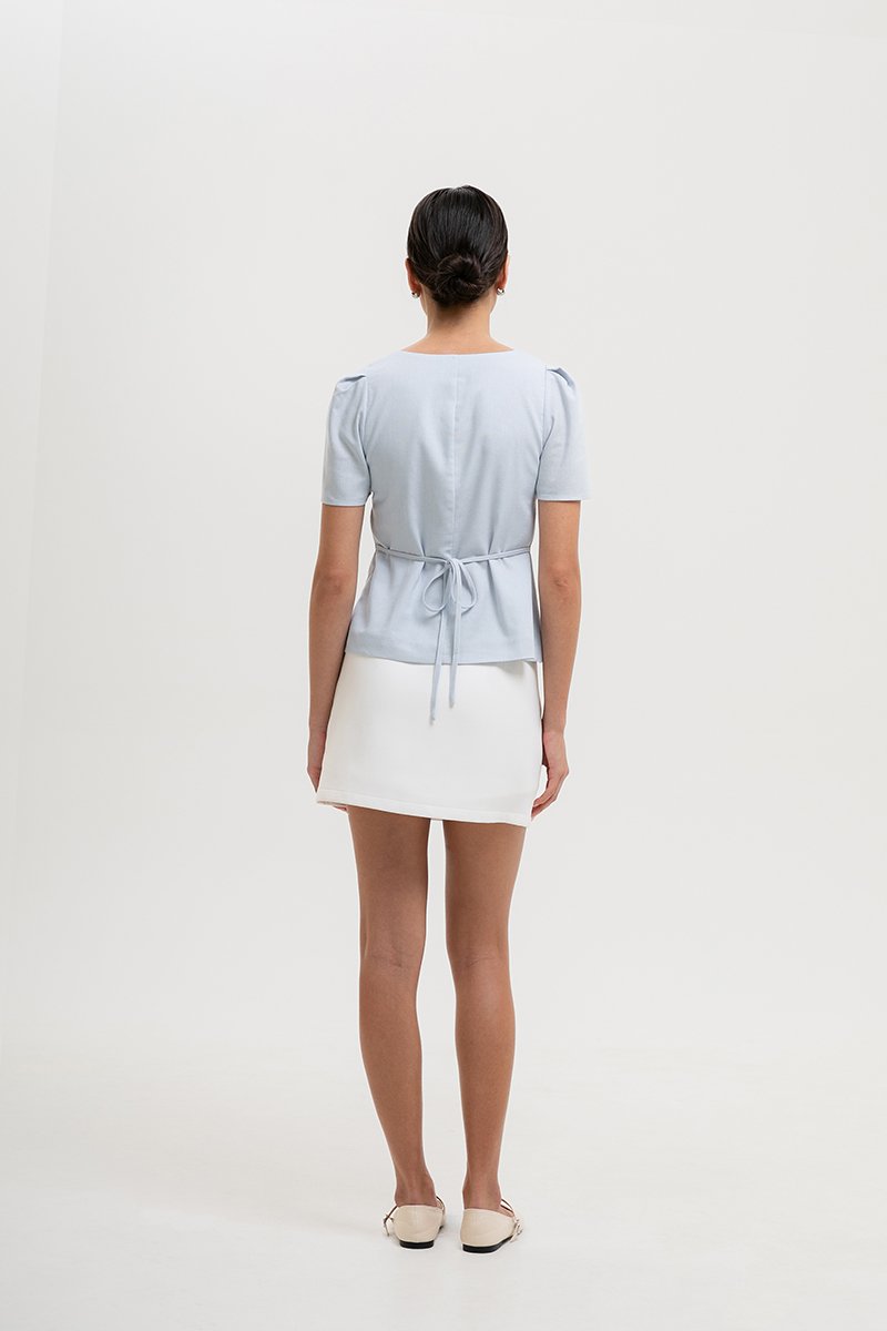 MEGHAN SHORT SLEEVE VEST LINEN TOP
