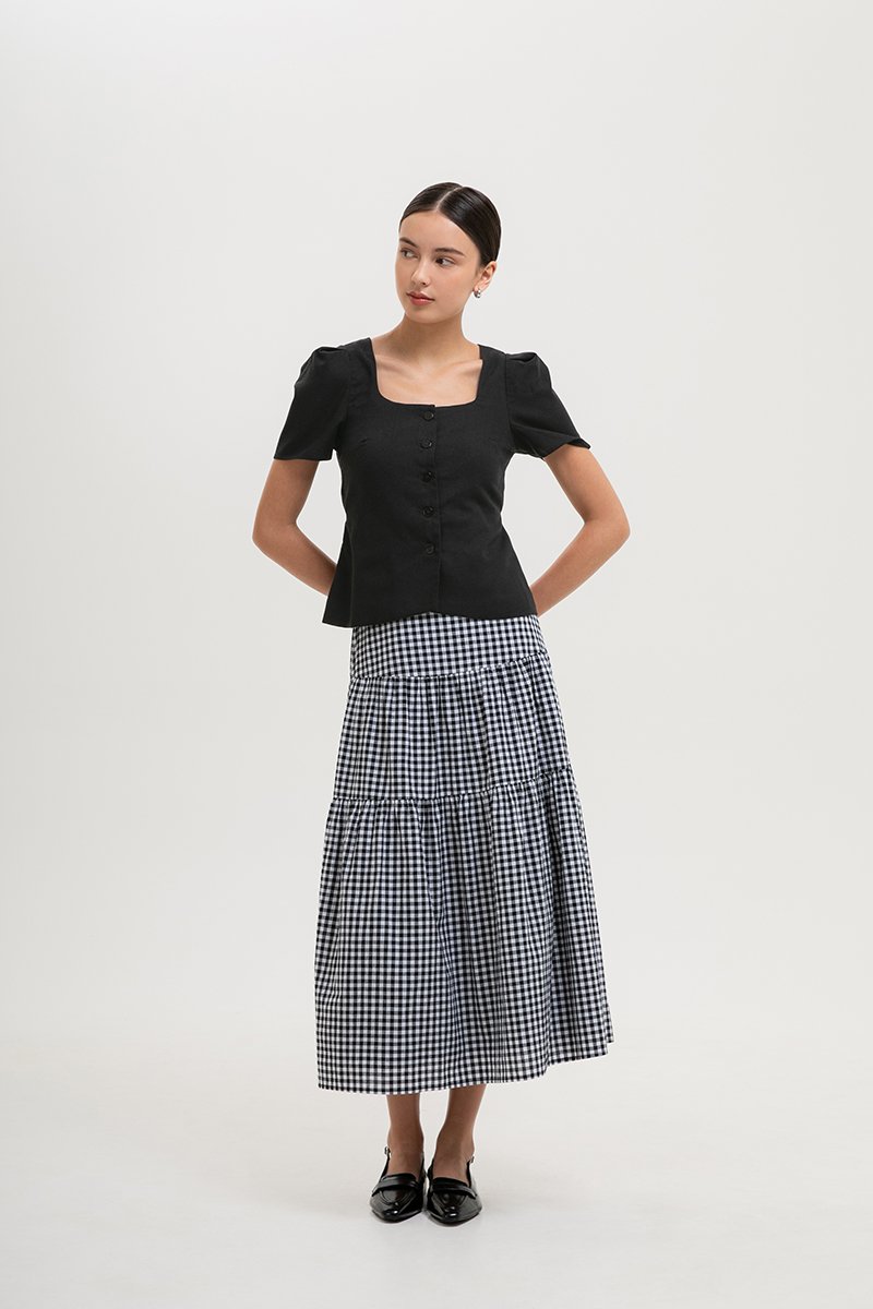 MEGHAN SHORT SLEEVE VEST LINEN TOP