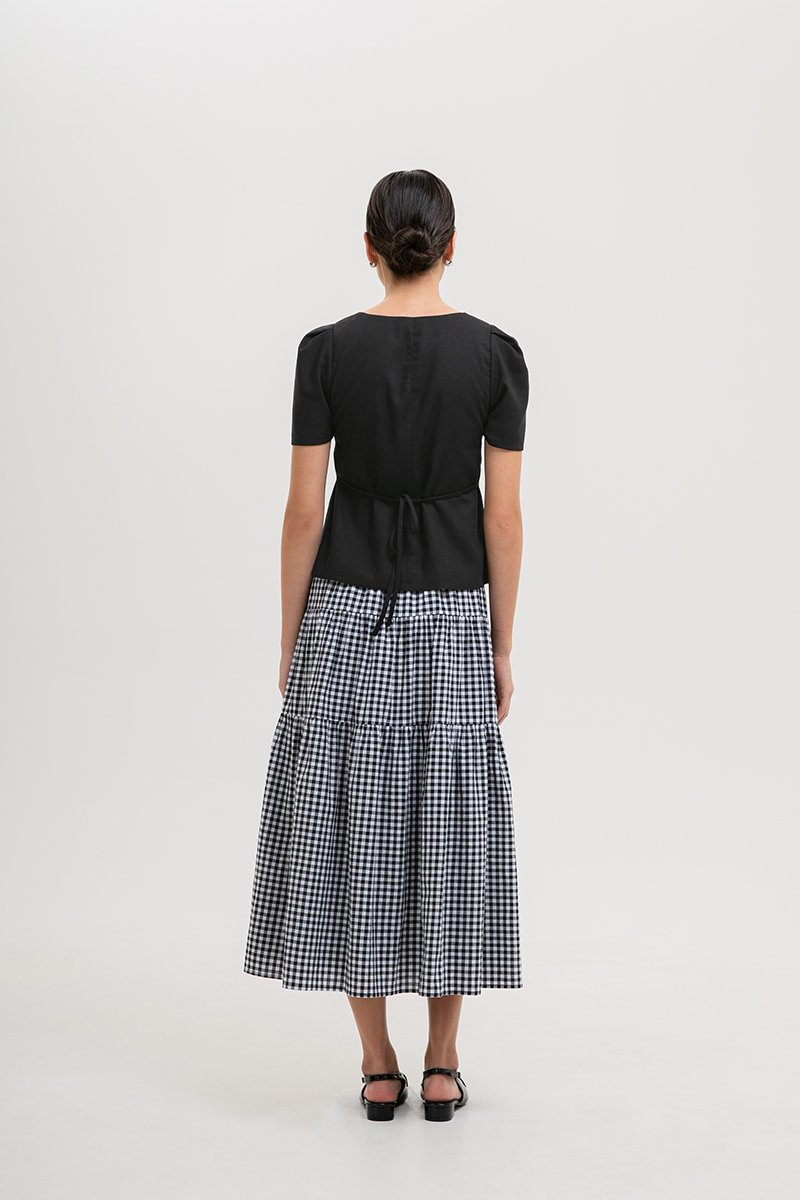 MEGHAN SHORT SLEEVE VEST LINEN TOP