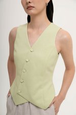 OLIVIA ASYMMETRIC VEST LINEN TOP