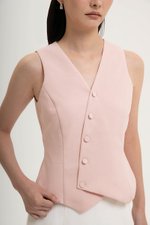 OLIVIA ASYMMETRIC VEST LINEN TOP