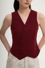 OLIVIA ASYMMETRIC VEST LINEN TOP