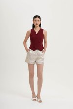 OLIVIA ASYMMETRIC VEST LINEN TOP