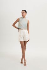 LAUREL SPARROW JACQUARD CHEONGSAM TOP