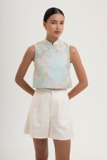 LAUREL SPARROW JACQUARD CHEONGSAM TOP