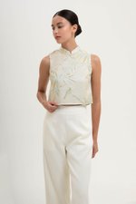 LAUREL SPARROW JACQUARD CHEONGSAM TOP