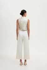 LAUREL SPARROW JACQUARD CHEONGSAM TOP