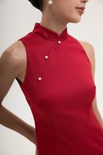 *PREORDER* NIKA TWEED MIDI CHEONGSAM W PEARL BUTTONS