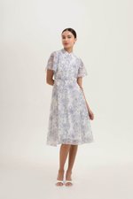 THALIA FLORAL FLUTTER SLEEVE CHEONGSAM