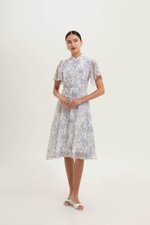 THALIA FLORAL FLUTTER SLEEVE CHEONGSAM