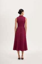 SADIE TEXTURED FIT AND FLARE CHEONGSAM DRESS