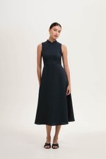 SADIE TEXTURED FIT AND FLARE CHEONGSAM DRESS