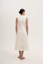 SADIE TEXTURED FIT AND FLARE CHEONGSAM DRESS