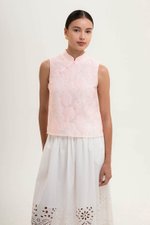 NADINA EMBOSSED ORGANZA CHEONGSAM TOP