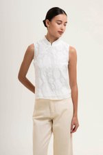 NADINA EMBOSSED ORGANZA CHEONGSAM TOP