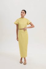 AMAYA TWEED FLUTTER SLEEVE CHEONGSAM TOP