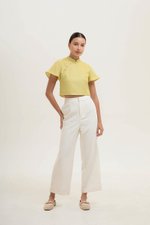 AMAYA TWEED FLUTTER SLEEVE CHEONGSAM TOP