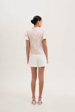 *BACKORDER* MYOKO FLORAL SATIN FLUTTER SLEEVE CHEONGSAM TOP