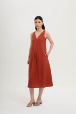 LANA PLEATED TENT LINEN DRESS