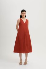 LANA PLEATED TENT LINEN DRESS
