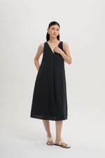 LANA PLEATED TENT LINEN DRESS
