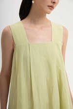 TIFFIE LINEN VBACK MIDI DRESS