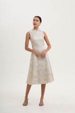 SANRIA JACQUARD FIT AND FLARE CHEONGSAM DRESS