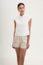 LERIN EMBROIDERED CHEONGSAM TOP