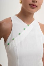 PEARLENE CHEONGSAM LINEN TOP